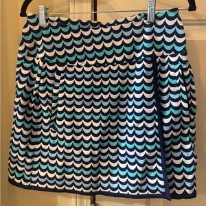 Kinona Blue Wave-Print A-Line Skirt/Skort medium
